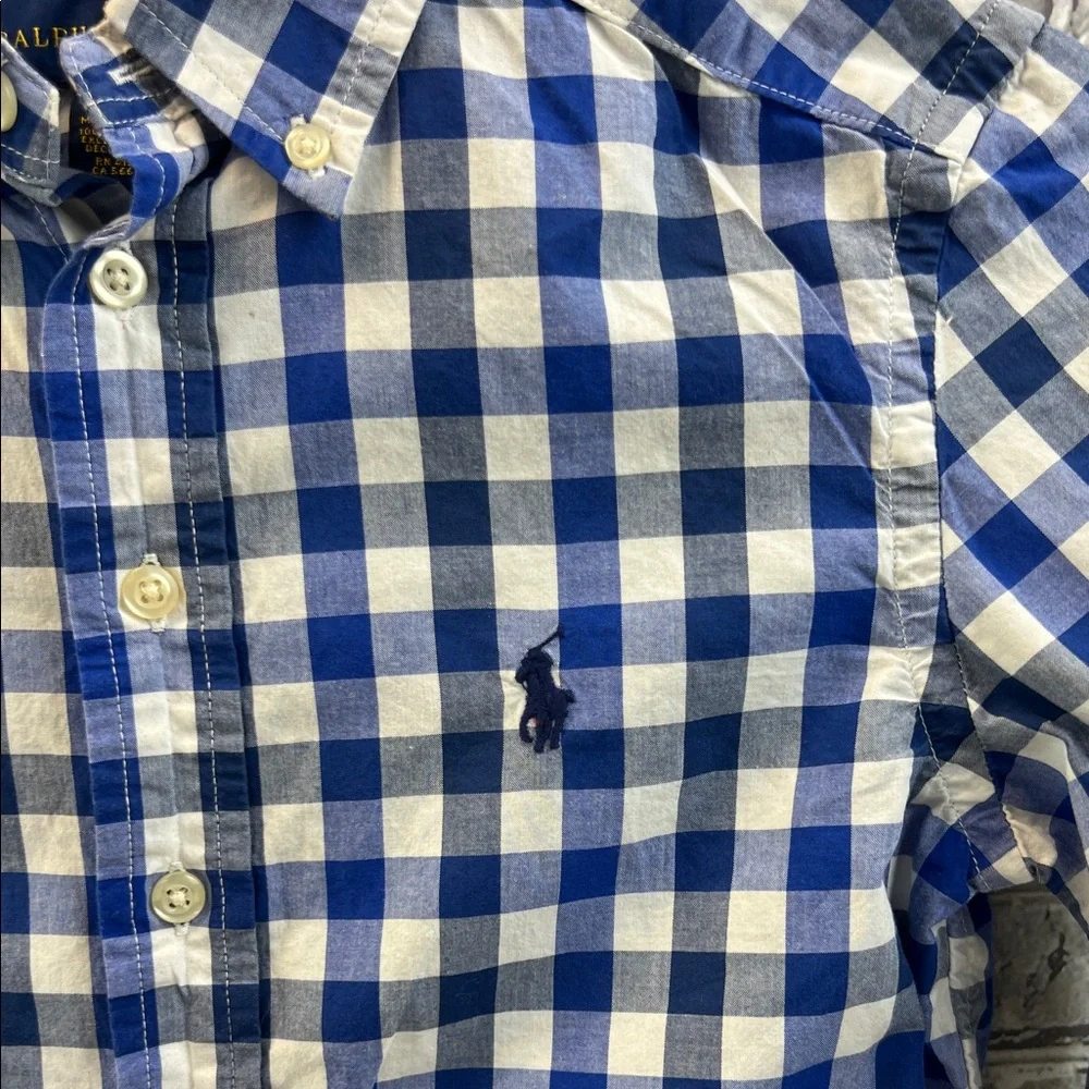 Boy's‎ Ralph Lauren Blue and White Plaid Shirt